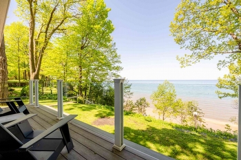 Harbert Hideaway Vacation Rental | Luxury Home with Private Pool Hot Tub and Walk to Lake Michigan Beach thumbnail